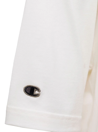 Shop Rick Owens Tommy T' White Oversize T-shirt With Pentagram Embroidery At The Front In Cotton