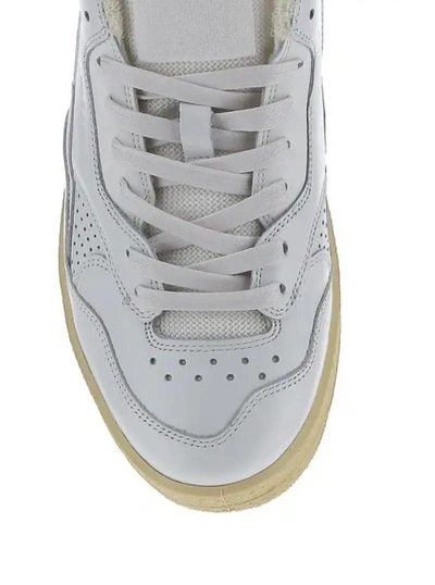 Shop Jil Sander Basket Low White Leather Sneakers