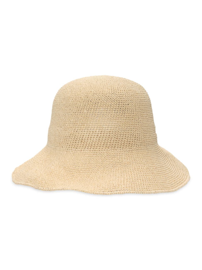 Shop Polo Ralph Lauren Women's Gardener Crochet Straw Bucket Hat In Natural
