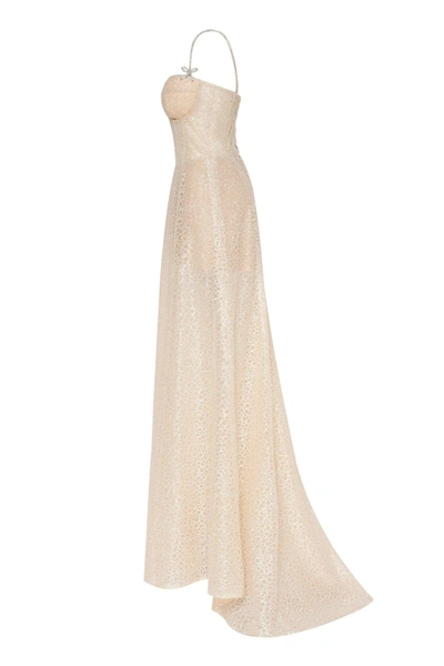 Shop Milla Golden Royal Fitted Evening Gown With The High Slit