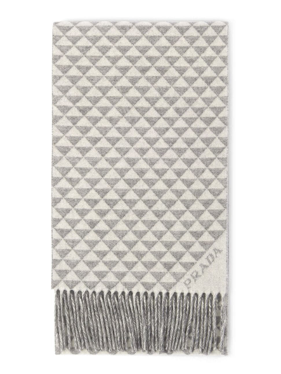 Shop Prada Women's Wool And Cashmere Scarf In Grey