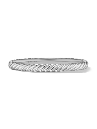 Shop David Yurman Women's Sculpted Cable Bangle Bracelet In 18k White Gold