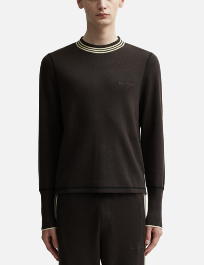 Shop Adidas Originals Wales Bonner Long Sleeve Knit Top In Brown