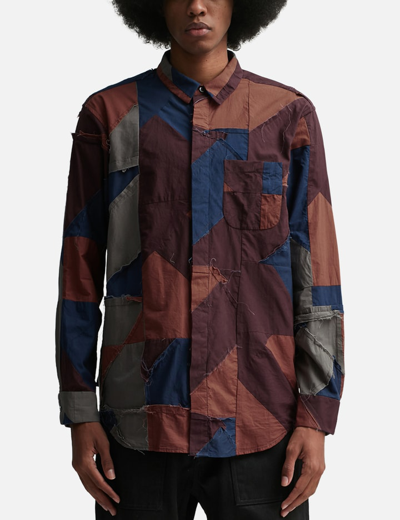 Shop Engineered Garments Combo Short Collar Shirt In Multicolor