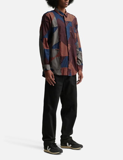 Shop Engineered Garments Combo Short Collar Shirt In Multicolor