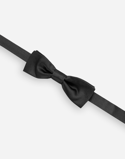 Dolce & Gabbana Silk Satin Bow Tie In Black