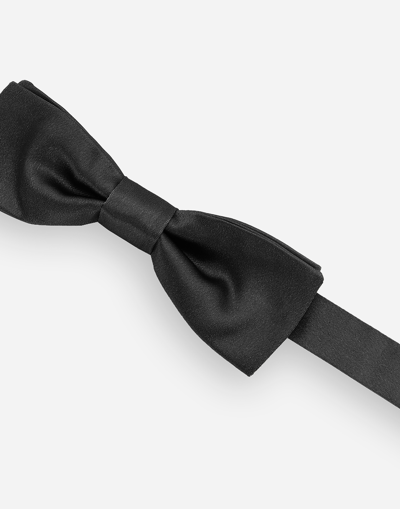Dolce & Gabbana Silk Satin Bow Tie In Black