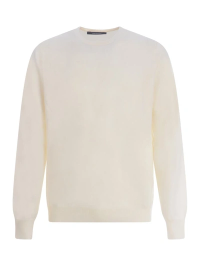 Tagliatore Silk & Cotton Crewneck Sweater In Beige