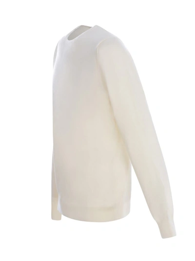 Tagliatore Silk & Cotton Crewneck Sweater In Beige