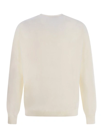 Tagliatore Silk & Cotton Crewneck Sweater In Beige