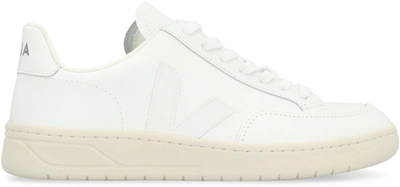Shop Veja V-12 Leather Low-top Sneakers In White