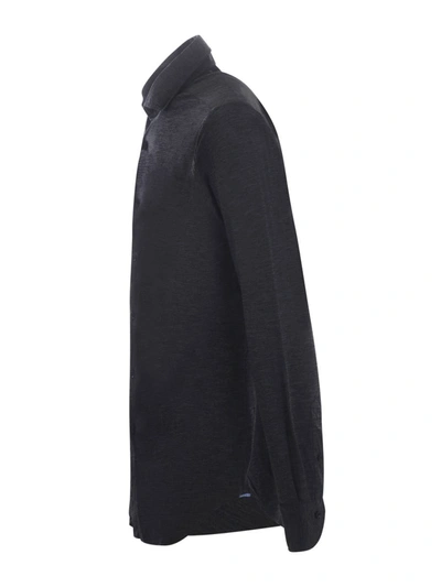Xacus Long-sleeved Button-down Shirt In Grey