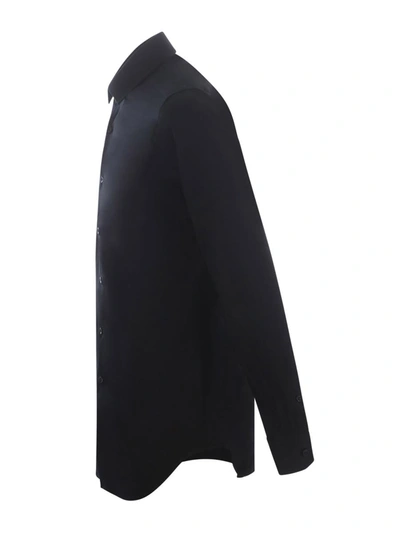 Xacus Long-sleeved Button-down Shirt In Black