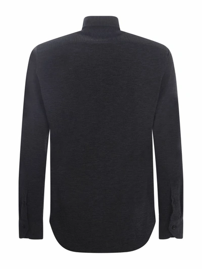 Xacus Long-sleeved Button-down Shirt In Grey