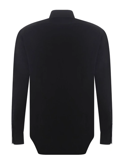Xacus Long-sleeved Button-down Shirt In Black