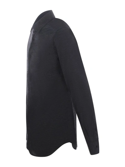 Xacus Long-sleeved Button-down Shirt In Blue