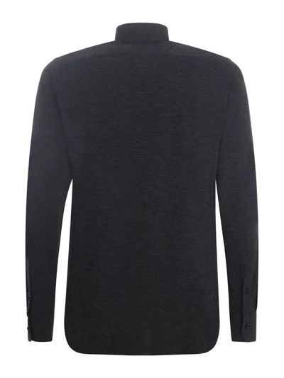 Xacus Long-sleeved Button-down Shirt In Blue