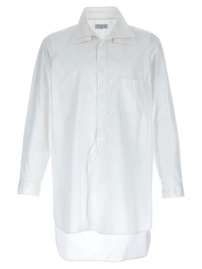 Shop Yohji Yamamoto Double Collar Shirt In White