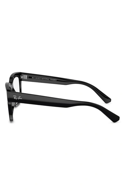 Ray Ban Chad 52mm Rectangular Optical Glasses In Black