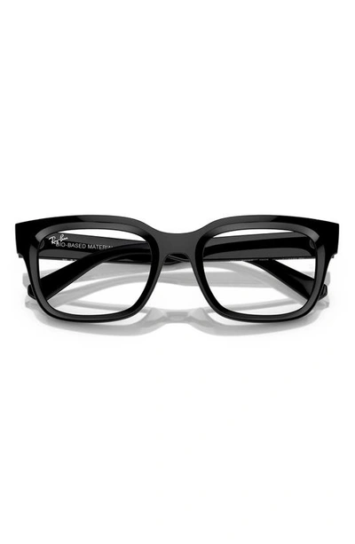 Ray Ban Chad 52mm Rectangular Optical Glasses In Black