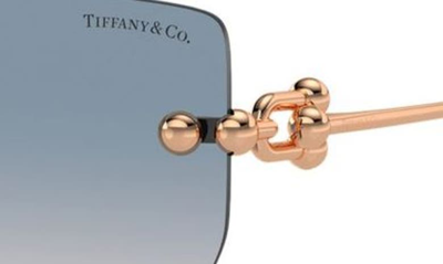 Shop Tiffany & Co 60mm Gradient Butterfly Sunglasses In Rose Gold