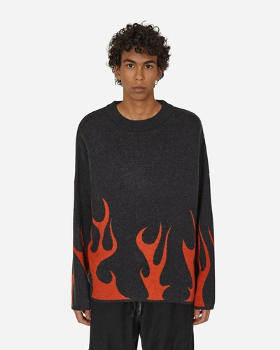 Shop Haydenshapes Merino Flame Knitted Sweater Black / Red In Multicolor