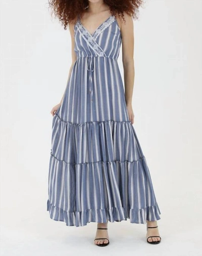 Shop Angie Misty Tiered Maxi Dress In Blue