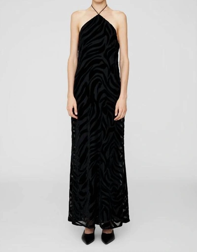 Shop Anine Bing Leanne Dress In Black Zebra Burnout In Multi