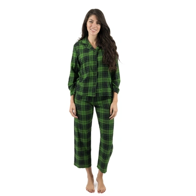 Leveret Christmas Womens Two Piece Flannel Pajamas Plaid In Multi