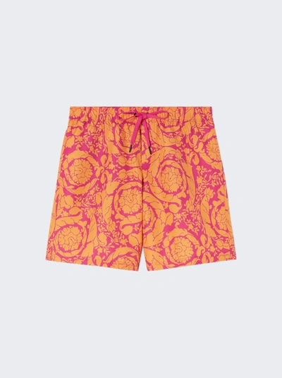 Shop Versace Mare Shorts In Pink