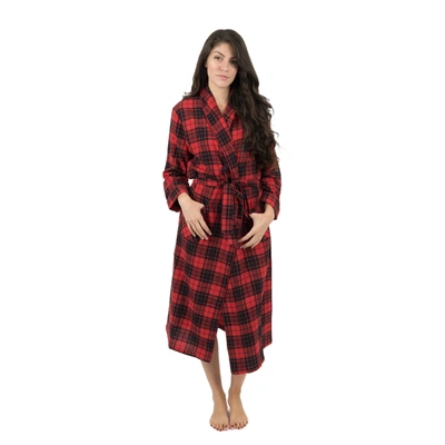 Shop Leveret Christmas Womens Flannel Robe Plaid In Multi