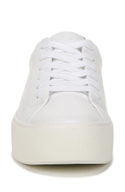 Shop Vince Benfield Leather Sneaker In White/ Silver
