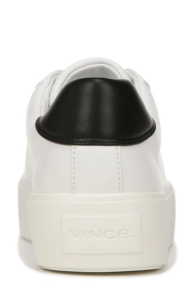Shop Vince Benfield Leather Platform Sneaker In White/ Black