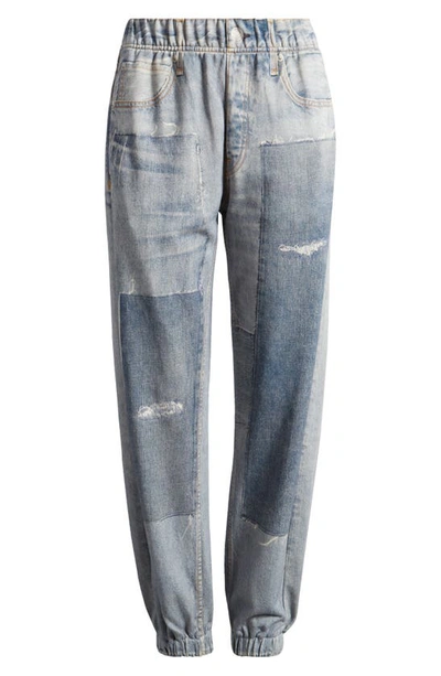 Shop Rag & Bone Miramar Faux Jeans Cotton Joggers In Lex Patch