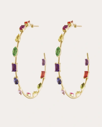 Shop Eden Presley Women's Rainbow Goddess 2in Hoop Earrings