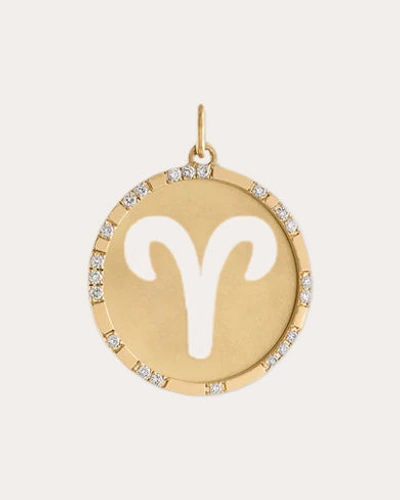 Shop Eden Presley Women's Aries Zodiac Pendant In Gold