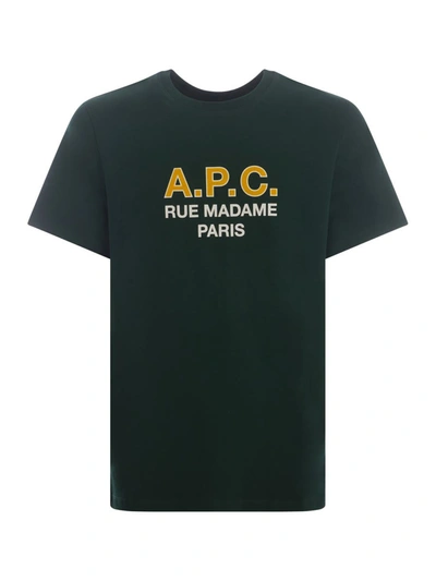 Shop Apc A.p.c. T-shirt  "madame" In Verde Scuro