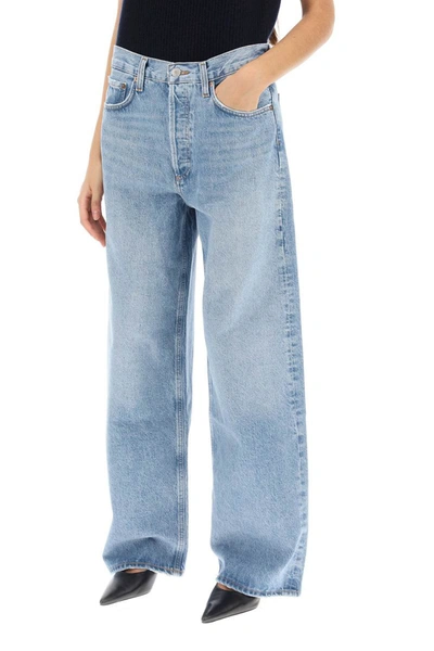 Shop Agolde Low Slung Baggy Jeans In Blue