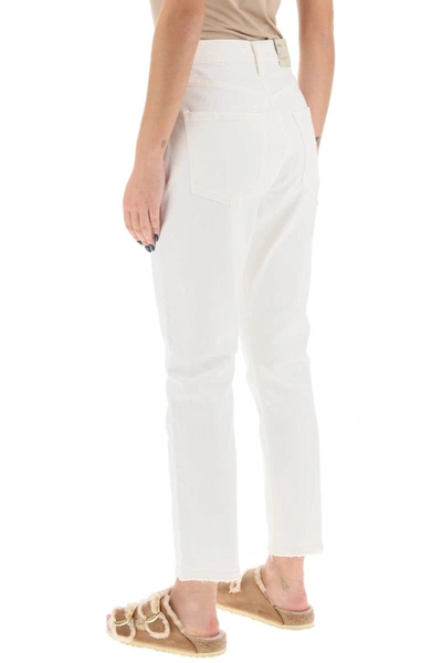 Shop Agolde Riley High-waisted Cropped Jeans In White