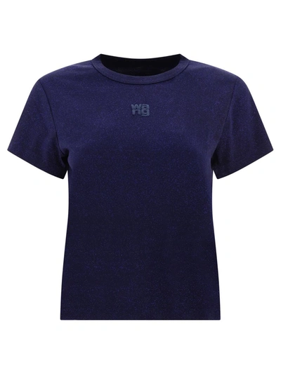 Shop Alexander Wang "puff Logo" T-shirt In Blue