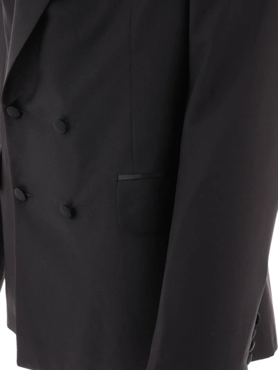Bode Double-breasted Tuxedo Blazer In Black