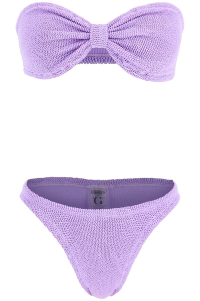 Shop Hunza G . 'jean' Bikini Set In Purple