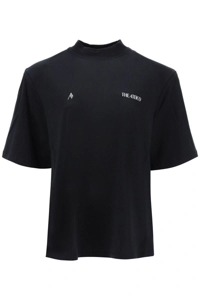 Shop Attico The  Kilie Oversized T-shirt With Padded Shoulders In Black