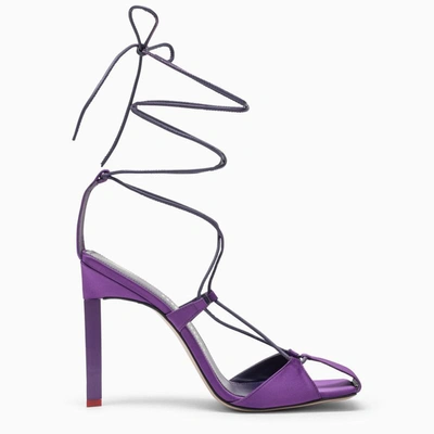 Shop Attico The  Satin Adele Sandal In Purple