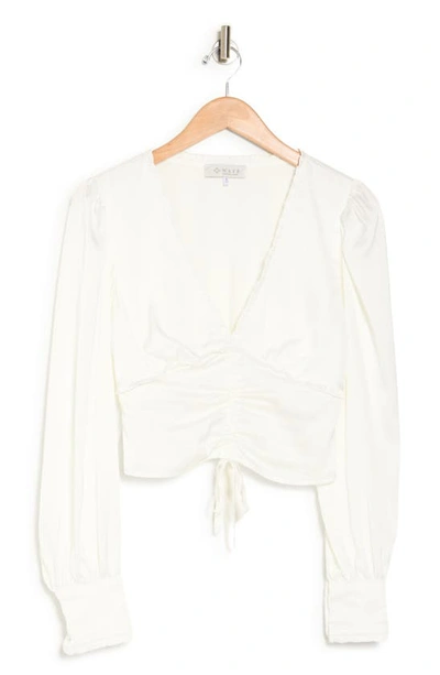 Shop Wayf Ruched Top In Ivory