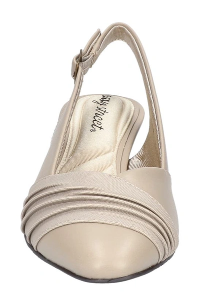 Easy Street Bates Womens Faux Leather Slingback Heels In Mushroom