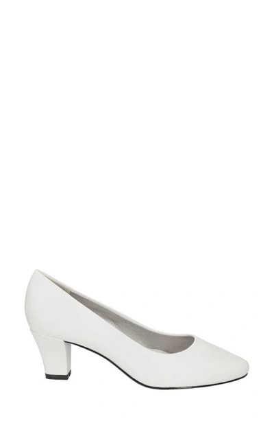 Easy Street Prim Womens Faux Leather Slip On Pumps In White