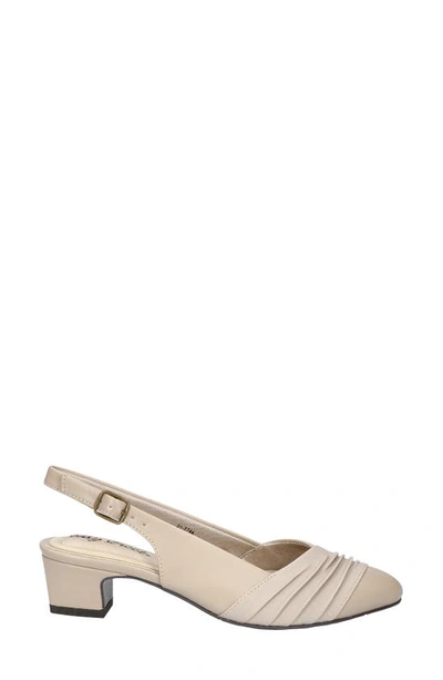 Easy Street Bates Womens Faux Leather Slingback Heels In Mushroom