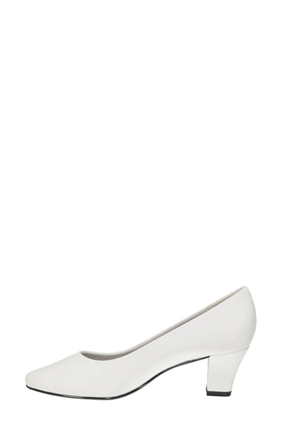 Easy Street Prim Womens Faux Leather Slip On Pumps In White