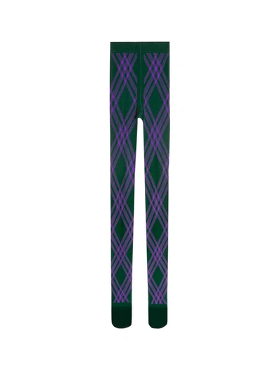 Shop Burberry Tights In Purple